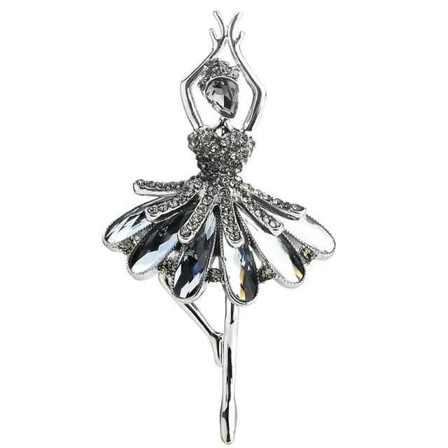 Angel Dancing Girl Alloy Brooch Female Pin Black - Shop at LoveMi