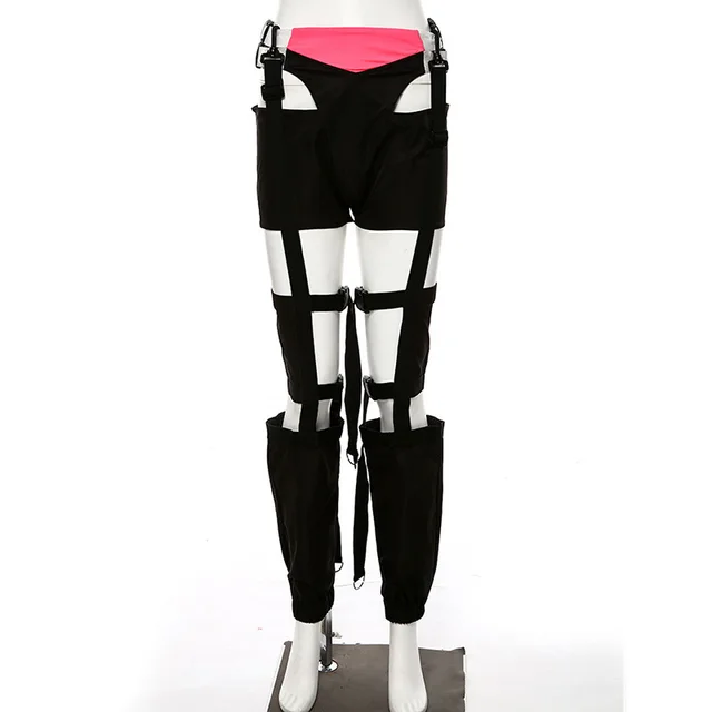 High Waist Chain Overalls, Dance Pants, Song Suit, Long Pants Black - Shop at LoveMi