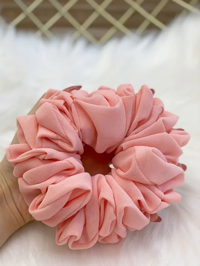 Pearl Chiffon Bunch Hair Tie Pure Color Primer Head Flower - Shop at LoveMi