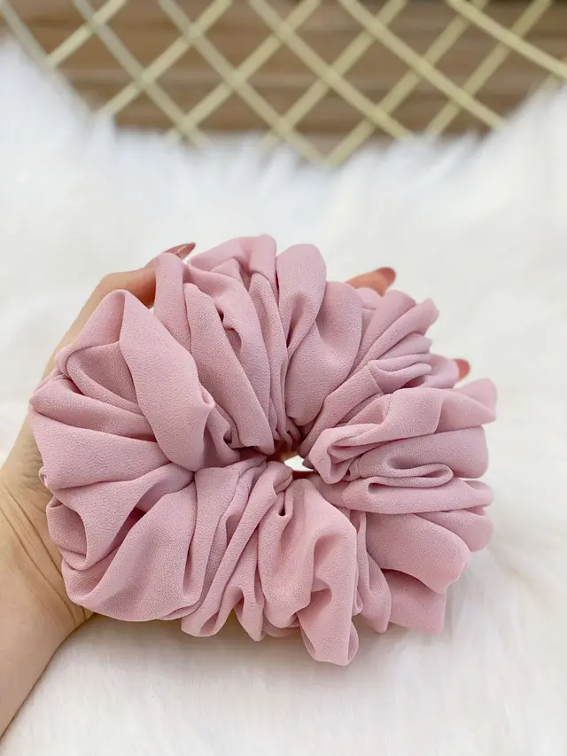 Pearl Chiffon Bunch Hair Tie Pure Color Primer Head Flower - Shop at LoveMi