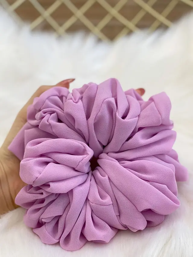 Pearl Chiffon Bunch Hair Tie Pure Color Primer Head Flower - Shop at LoveMi
