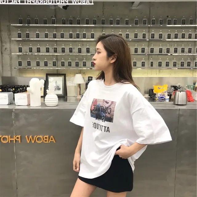 Summer Loose Half Sleeved Student All Match Shirt T Shirt White - Shop at LoveMi