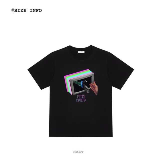 Retro Printed Half sleeved T shirt Hip hop Tide Brand Black - Shop at LoveMi