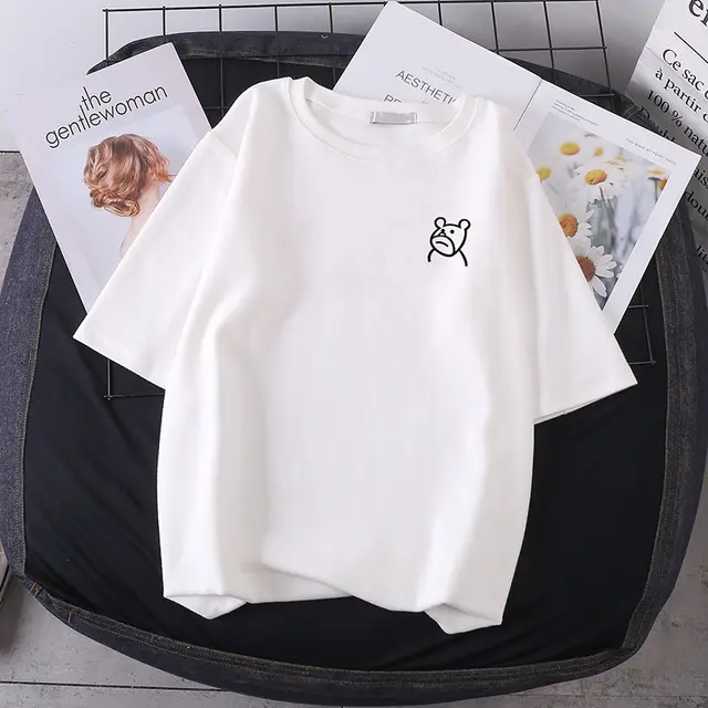 White Short Sleeve T shirt Female New Style Spring D - Shop at LoveMi