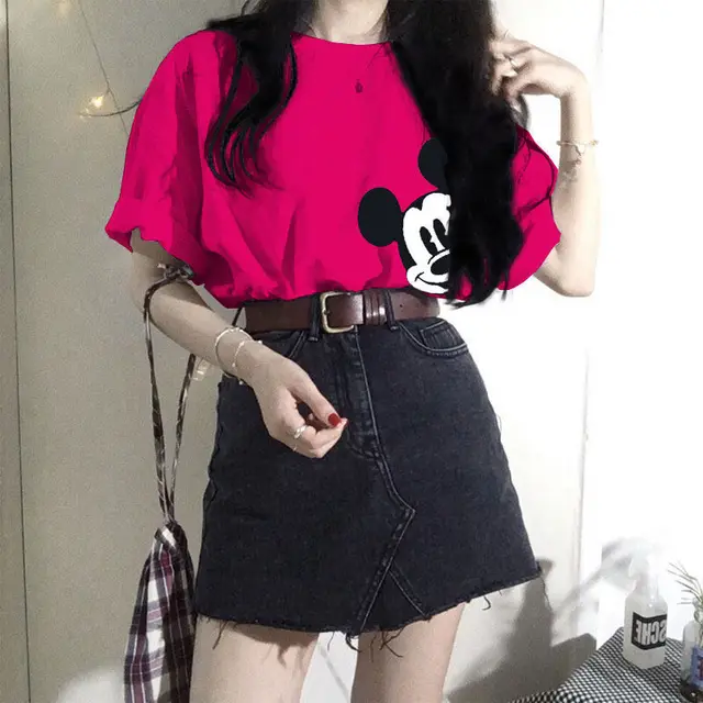 Student Loose, All match Blouse With Half Sleeves Rose Red - Shop at LoveMi