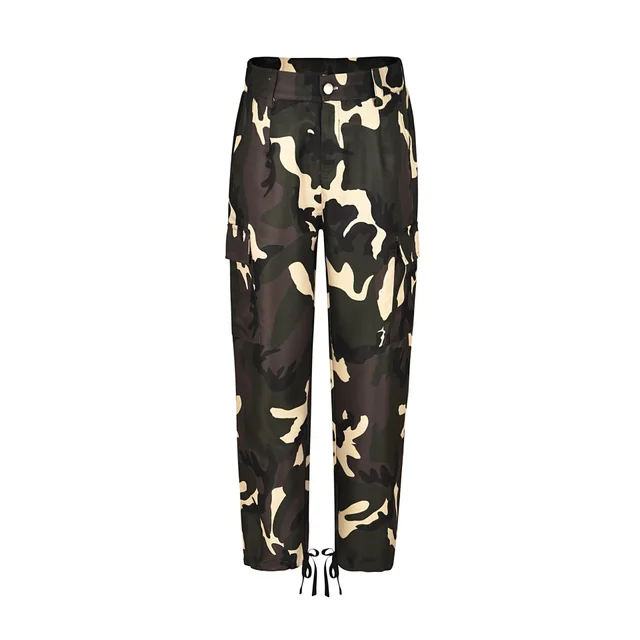 Camouflage Print Cargo Trousers Casual Trousers Yellow - Shop at LoveMi