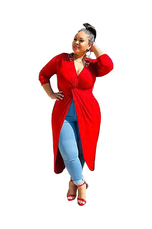 Sexy V Neck Pleated Design Slim Dress Red - Shop at LoveMi