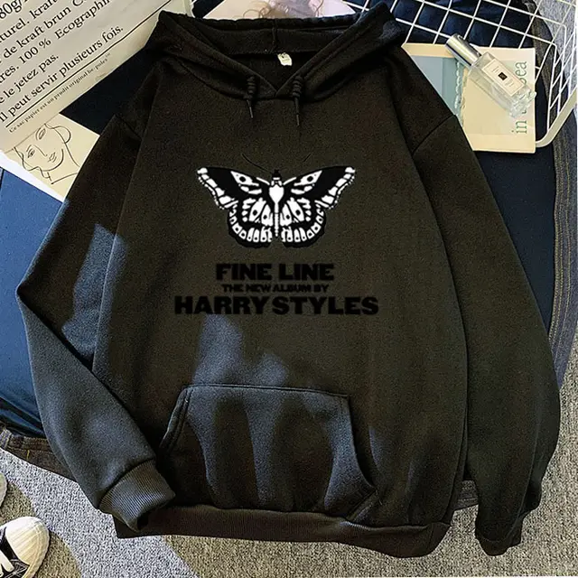 Black Butterfly FINE LINE Print Hoodie Black - Shop at LoveMi