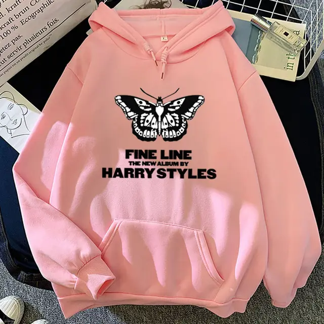 Black Butterfly FINE LINE Print Hoodie Pink - Shop at LoveMi