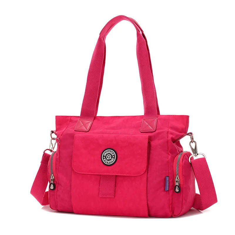 Waterproof Nylon Fabric Lightweight Ladies Shoulder Bag Rose - Shop at LoveMi