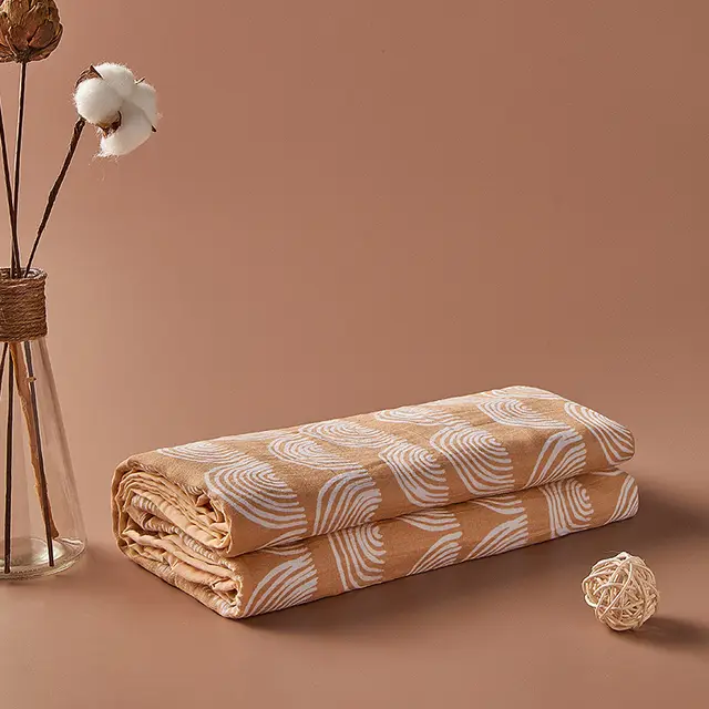 Swaddle Towel With Quilt And Windproof Thin Sunscreen Gauze Brown - Shop at LoveMi