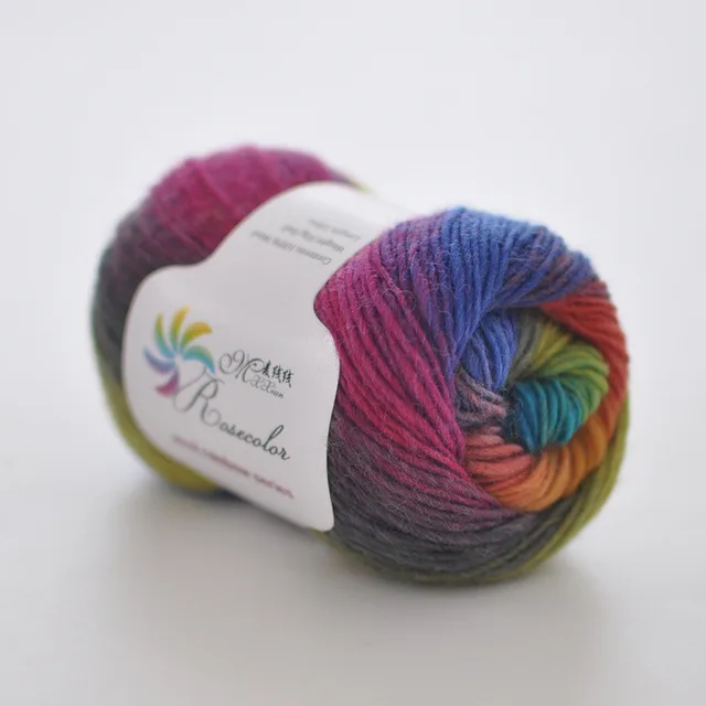 Long Section Dyed Wool Rainbow Thread Coat Shawl Scarf - Shop at LoveMi