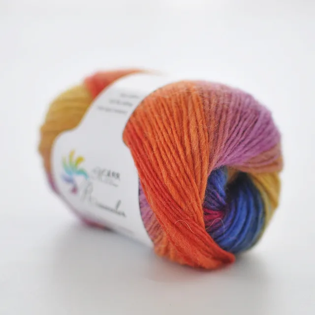 Long Section Dyed Wool Rainbow Thread Coat Shawl Scarf - Shop at LoveMi