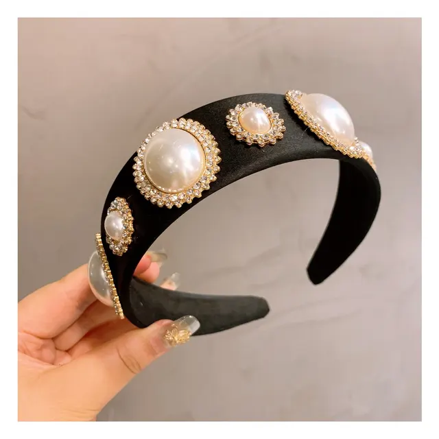 Jeweled Silk Bow Headband Variety Hairpin Headgear Black - Shop at LoveMi