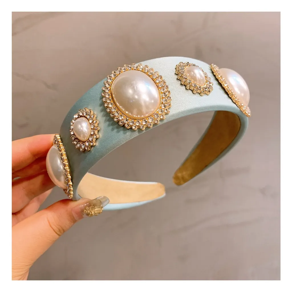 Jeweled Silk Bow Headband Variety Hairpin Headgear - Green