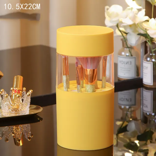 Makeup Brush Storage Box Foundation Brush Eyebrow Pencil Eyeliner Storage Box Yellow - Shop at LoveMi