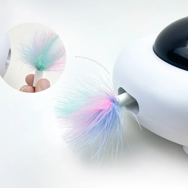 Pet Toy Gravity UFO Smart Teaser Flying Sucer Electric Funny Cat Turntable Solitary Feather - Shop at LoveMi