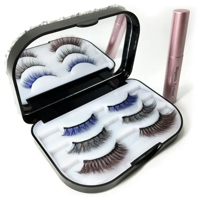 Color False Eyelash Magnetic Eyelash Liquid Set Magnet False Blue - Shop at LoveMi