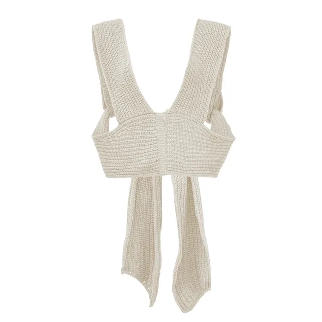 Sleeveless Knitted Crop Sweater Sexy Autumn Summer Fashion Vest Black Casual White Jumper Top Female Pullover White - Shop at LoveMi