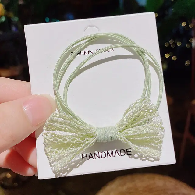Children Tie The Hair Without Hurting The Hair Bowknot Rabbit Ear Rubber Band Green - Shop at LoveMi