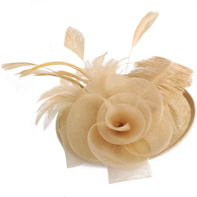 Hemp Yarn Ostrich Wool Western Style Banquet Top Hat Coffee - Shop at LoveMi