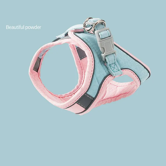 Cat traction rope vest style reflective chest strap to prevent breaking free and cute to go out Pink - Shop at LoveMi