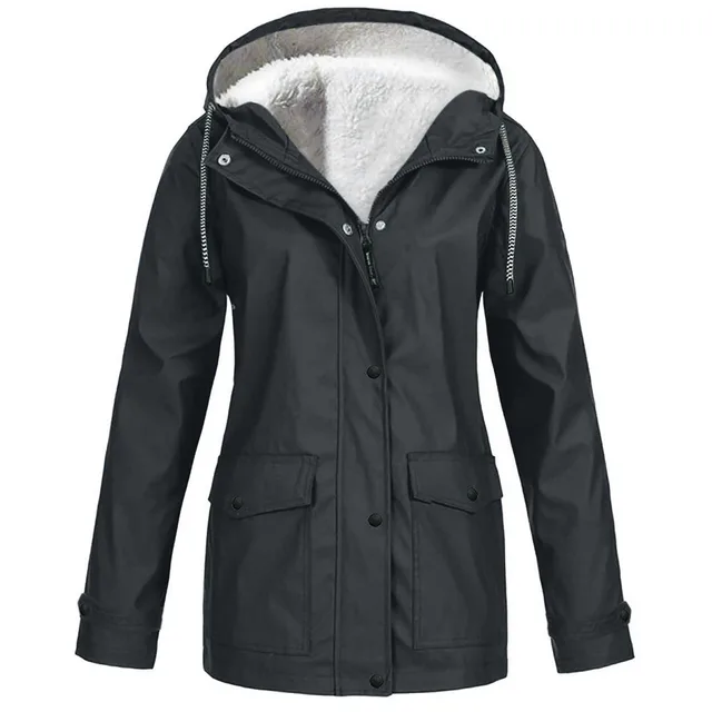 Fleece Jacket Outdoor Mountaineering Hooded Coat Winter Outwear Dark Grey - Shop at LoveMi