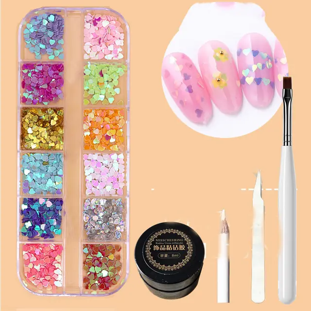 Metal Rivets Rhinestone Nail Decorations Mixed Box H - Shop at LoveMi