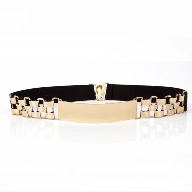 Ladies Belt With Metal Sequin Watch Chain Decoration Black - Shop at LoveMi