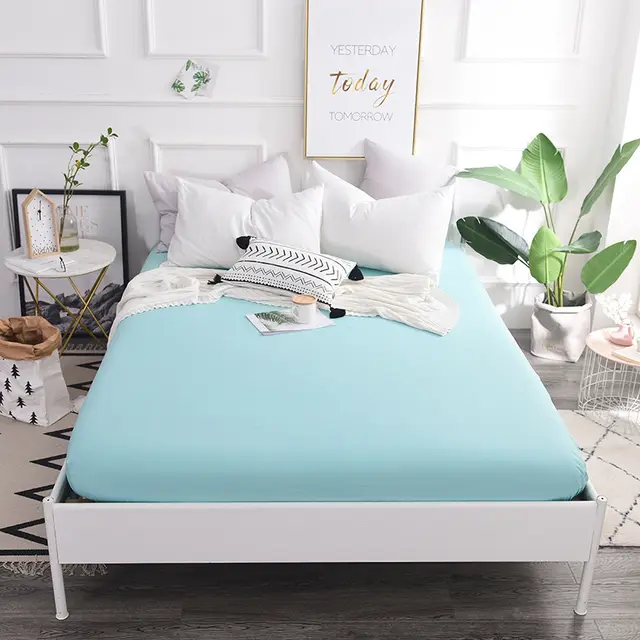 New Style Cotton Color Bed Sheet Cotton Student Dormitory Mattress Protector Blue - Shop at LoveMi