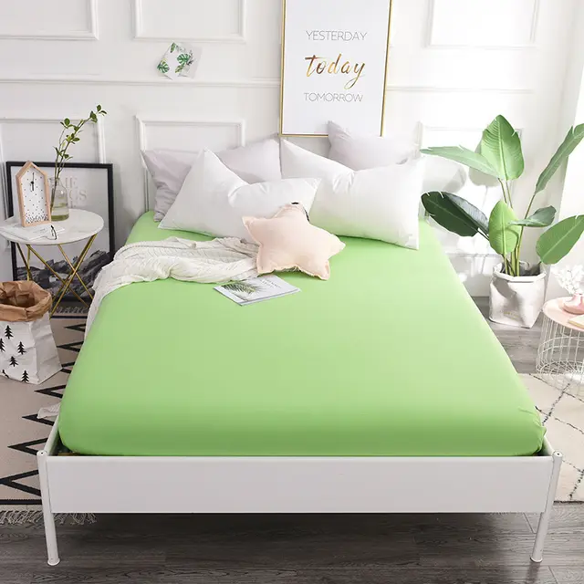 New Style Cotton Color Bed Sheet Cotton Student Dormitory Mattress Protector Green - Shop at LoveMi