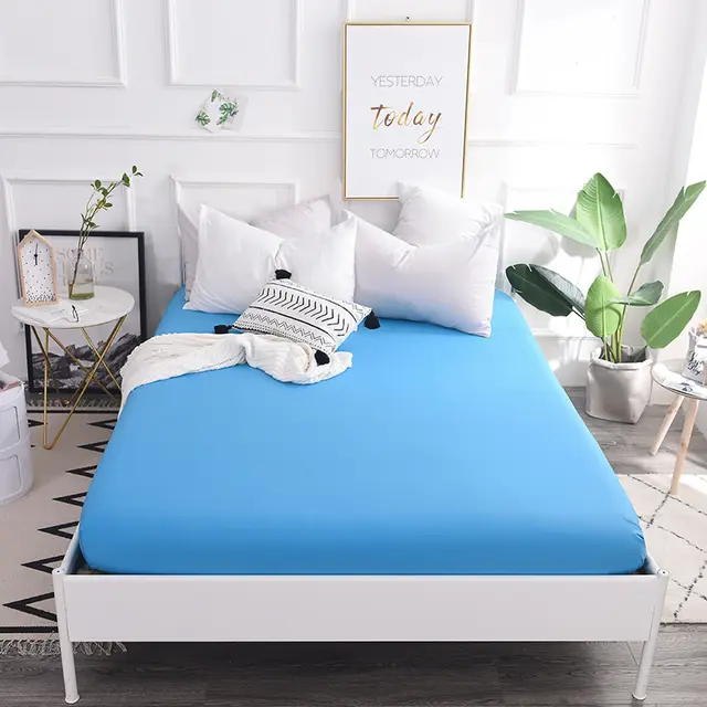 New Style Cotton Color Bed Sheet Cotton Student Dormitory Mattress Protector Lake Blue - Shop at LoveMi