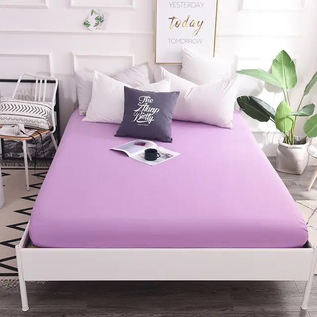 New Style Cotton Color Bed Sheet Cotton Student Dormitory Mattress Protector Light Purple - Shop at LoveMi