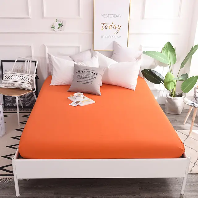New Style Cotton Color Bed Sheet Cotton Student Dormitory Mattress Protector Orange - Shop at LoveMi
