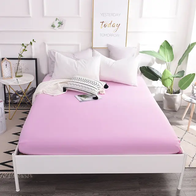 New Style Cotton Color Bed Sheet Cotton Student Dormitory Mattress Protector Pink - Shop at LoveMi