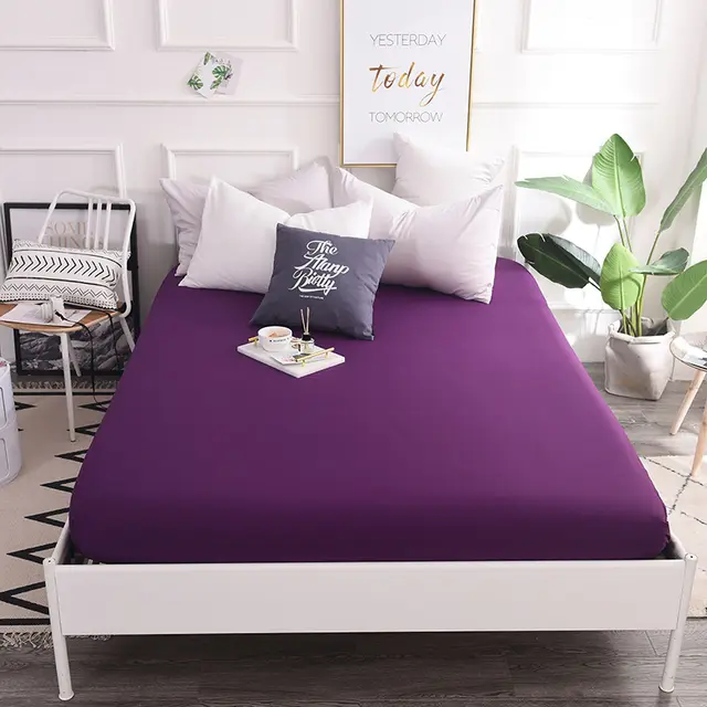 New Style Cotton Color Bed Sheet Cotton Student Dormitory Mattress Protector Purple - Shop at LoveMi