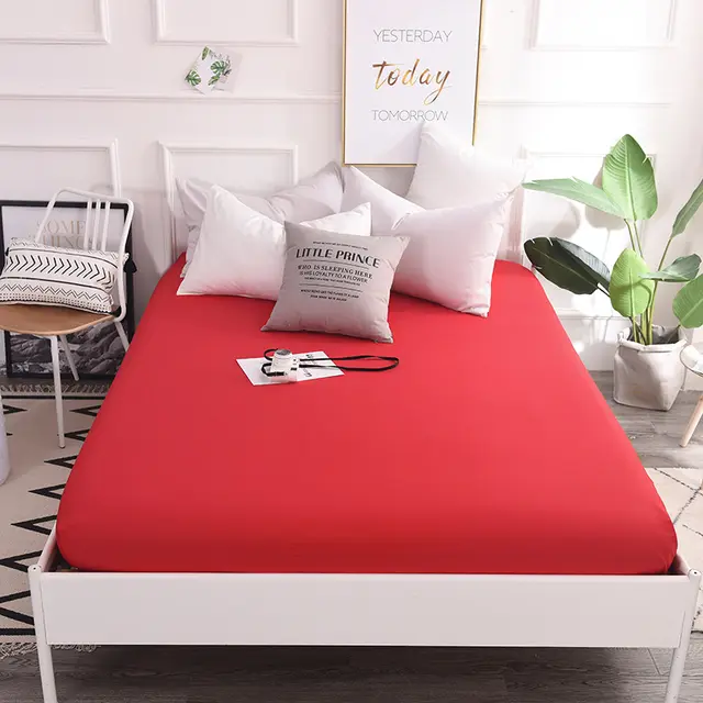 New Style Cotton Color Bed Sheet Cotton Student Dormitory Mattress Protector Red - Shop at LoveMi