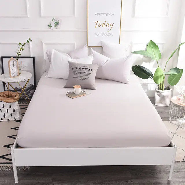 New Style Cotton Color Bed Sheet Cotton Student Dormitory Mattress Protector Silver - Shop at LoveMi
