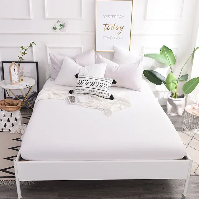 New Style Cotton Color Bed Sheet Cotton Student Dormitory Mattress Protector White - Shop at LoveMi