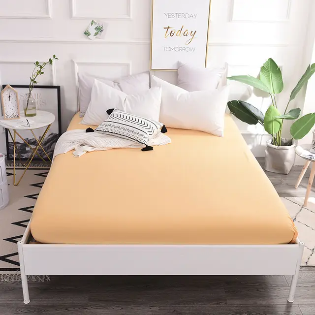 New Style Cotton Color Bed Sheet Cotton Student Dormitory Mattress Protector Yellow - Shop at LoveMi