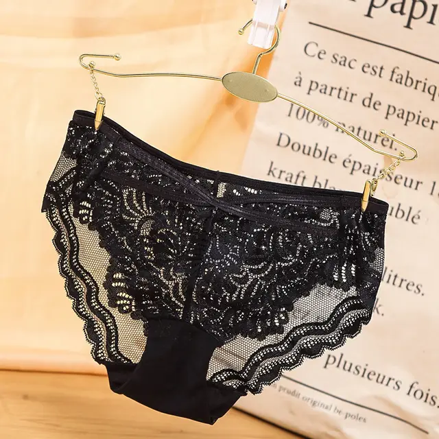 Fashion Low Waist Sexy Lace Ladies Panties Black - Shop at LoveMi