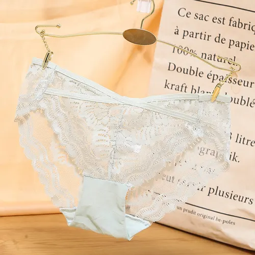 Fashion Low Waist Sexy Lace Ladies Panties Green - Shop at LoveMi
