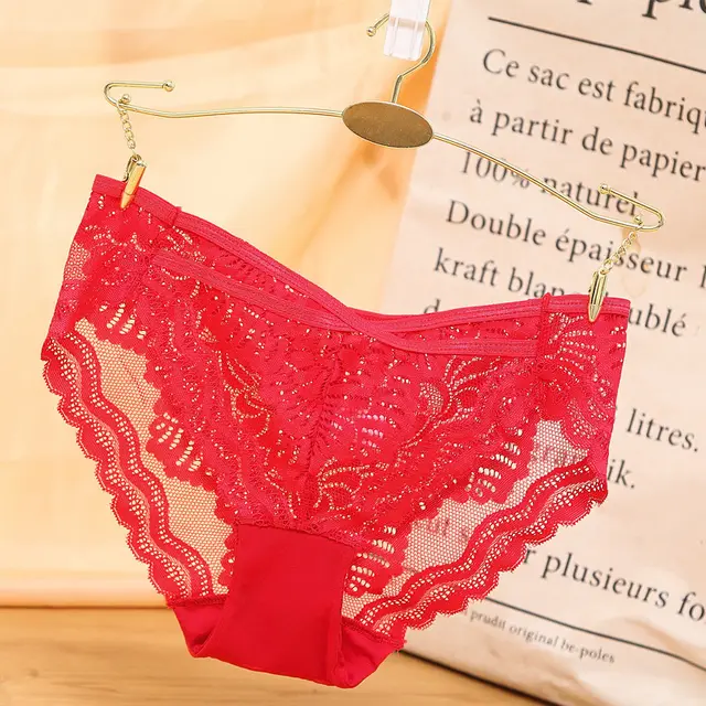 Fashion Low Waist Sexy Lace Ladies Panties Red - Shop at LoveMi