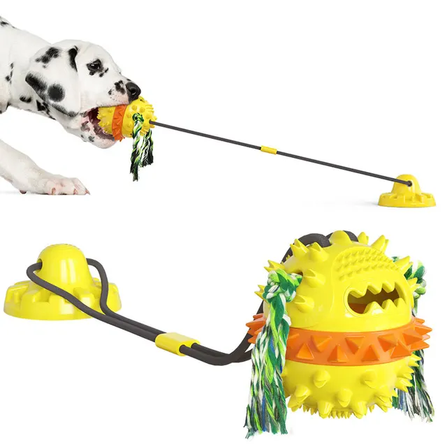 Powerful Sucker Resistant To Biting Ball Dog Toy Yellow - Shop at LoveMi
