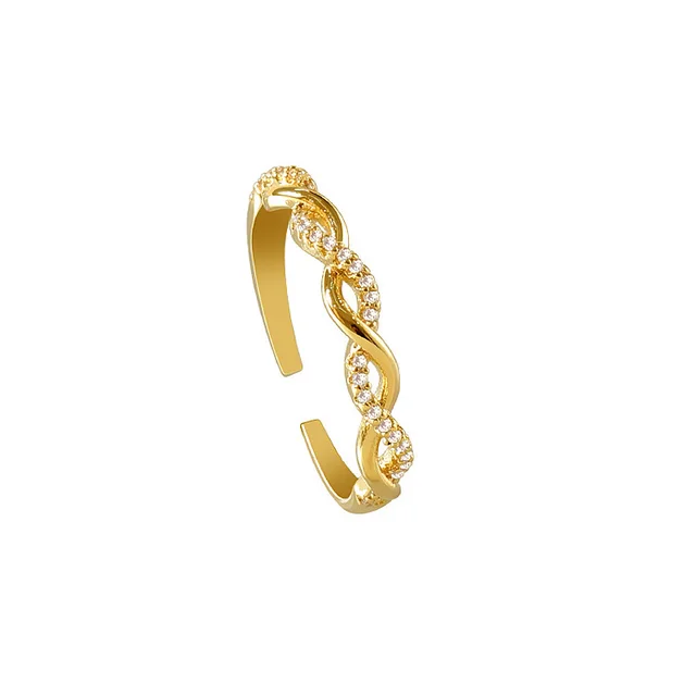 Woven Twist Open Ring Japan And South Korea Gold - Shop at LoveMi