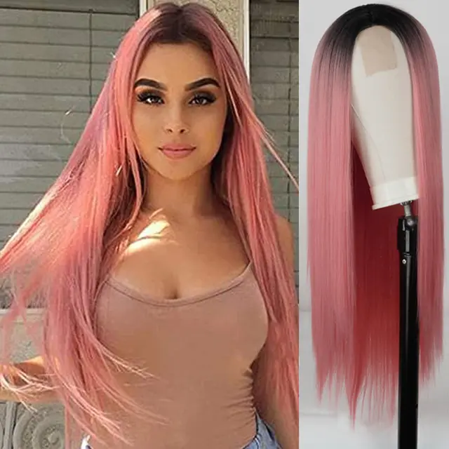 Wigs Fade Into Long Straight Hair Pink - Shop at LoveMi
