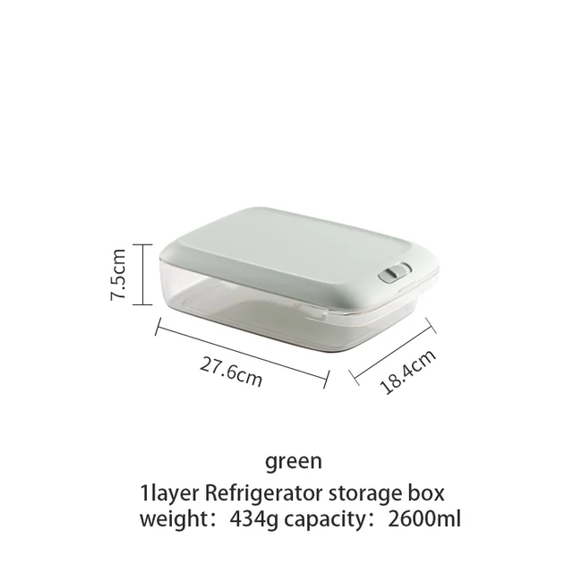 NEW PET Refrigerator Food Storage Containers With Lid Kitchen Green - Shop at LoveMi