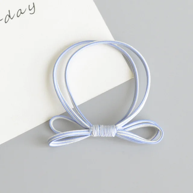 Korean Basic Bottoming Bow Hair Tie Hair Rope Sky Blue - Shop at LoveMi