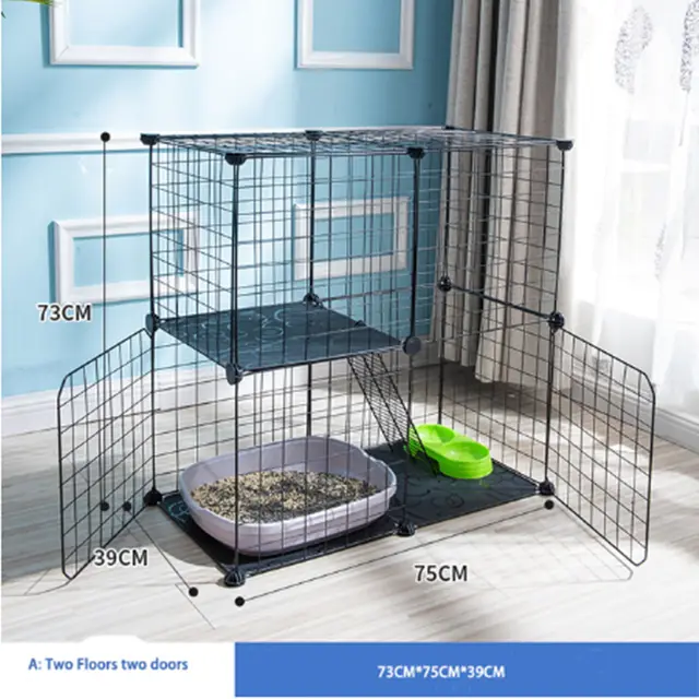 Creative DIY Assembling Pet Wire Fence Indoor Cat Cage - Shop at LoveMi
