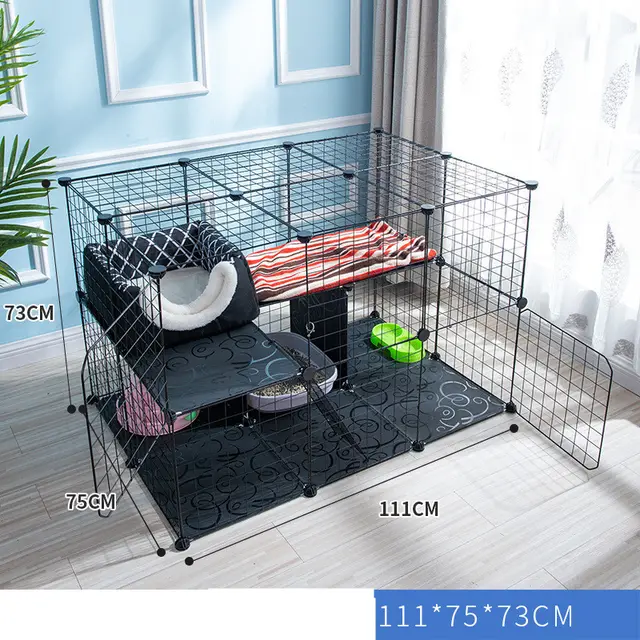 Creative DIY Assembling Pet Wire Fence Indoor Cat Cage - Shop at LoveMi